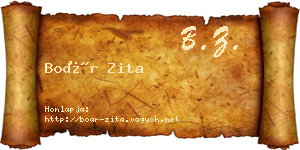 Boár Zita névjegykártya